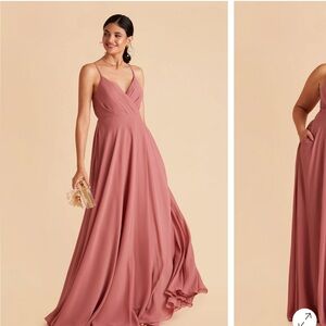 Birdy Grey Mulberry Spaghetti Strap V-Neck Chiffon Dress